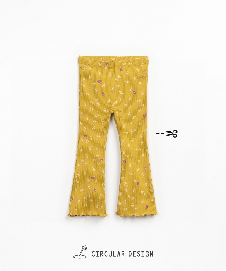 Ribbed knit leggings with pear print