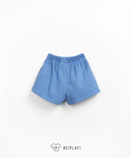 Calção de malha texturada com fio Re(Play)