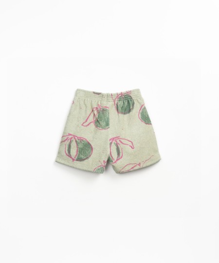 Calção de malha peluche com estampado