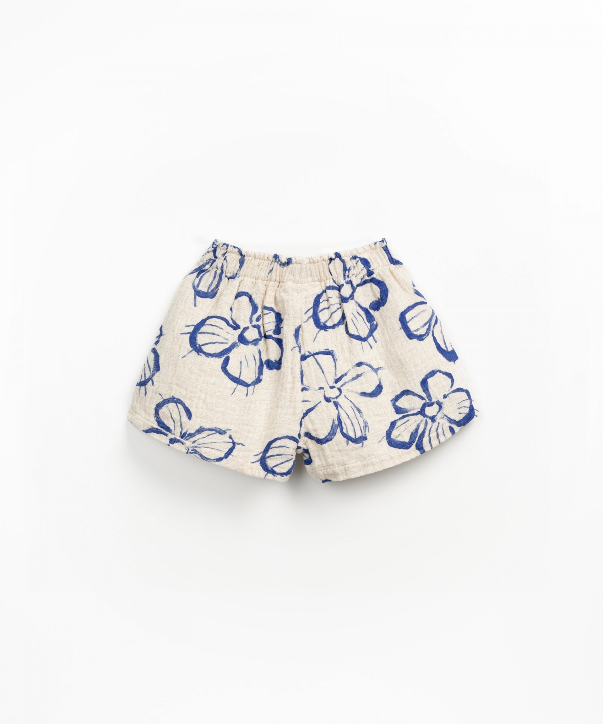 Cotton and linen shorts with floral print