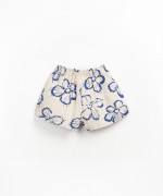 Cotton and linen shorts with floral print