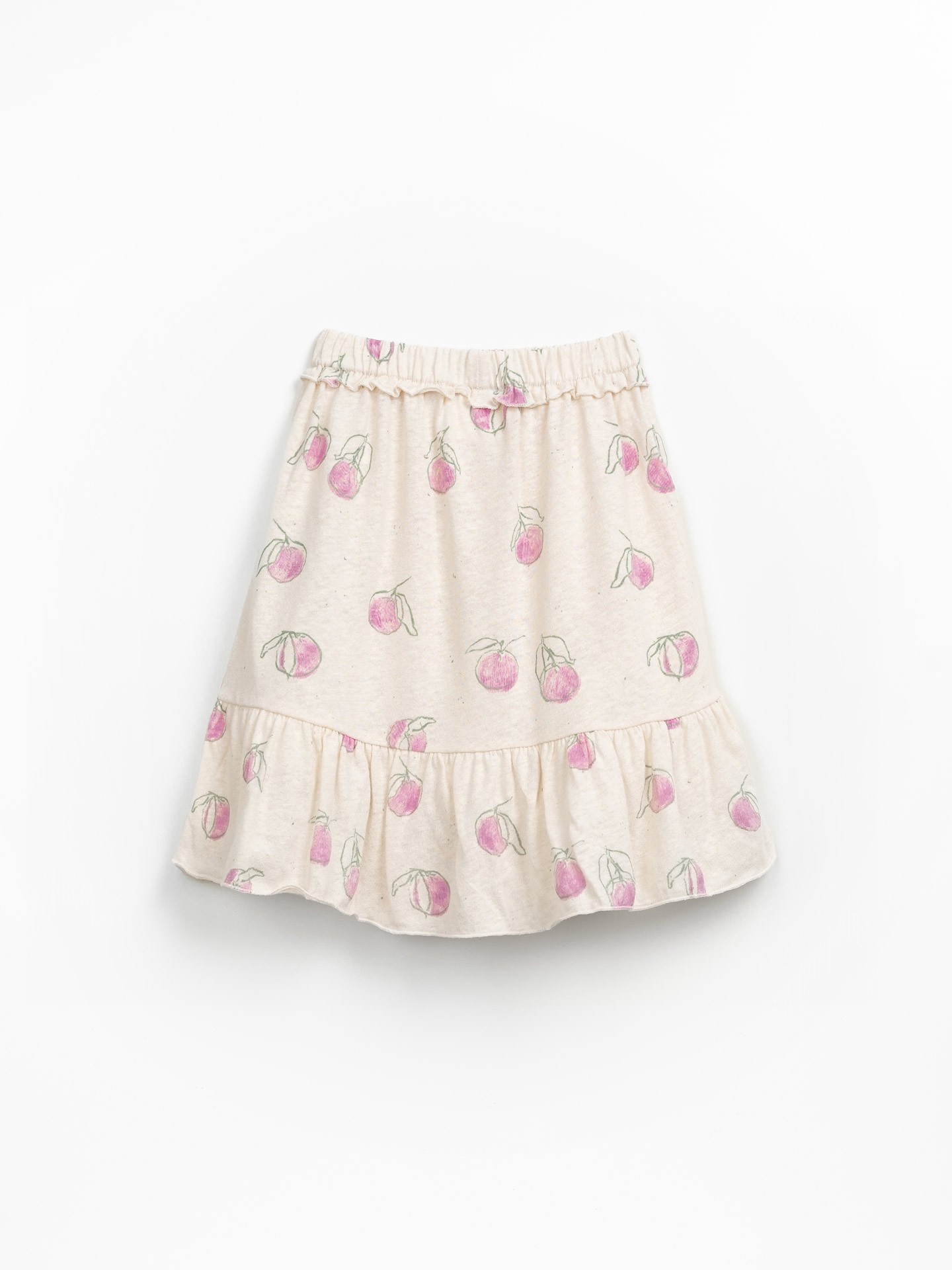 Falda de punto con estampado de naranjas