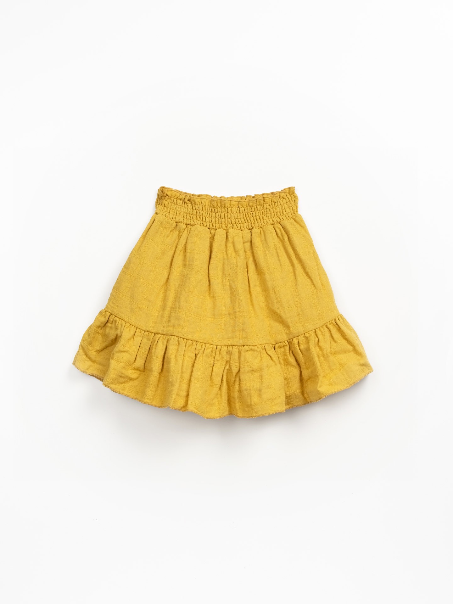 Falda de tejido con mezcla de algodón y lino