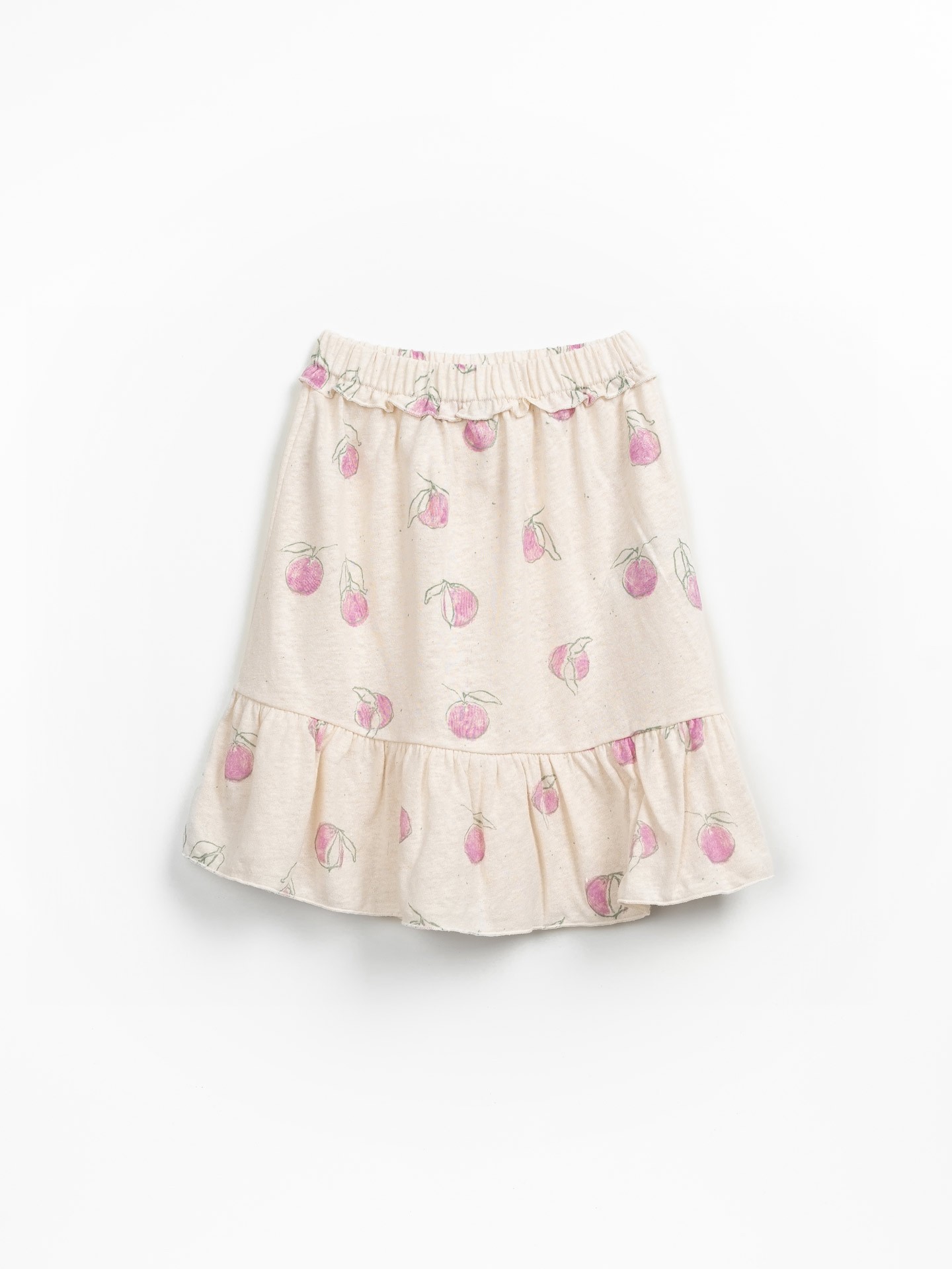 Falda de punto con estampado de naranjas