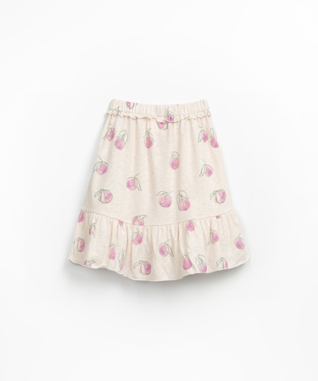 Saia de malha com estampado de laranjas