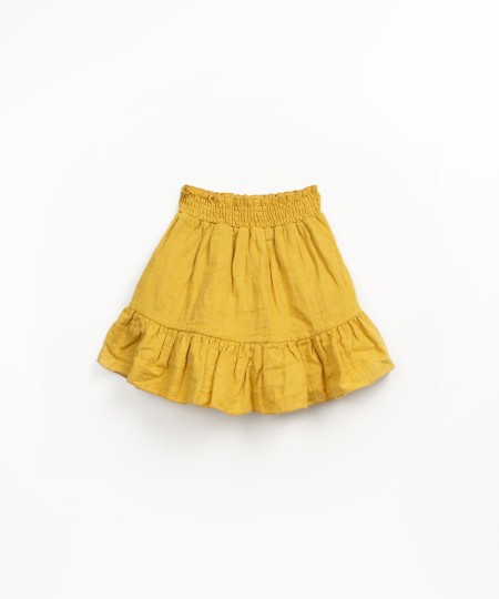 Falda de tejido con mezcla de algodón y lino