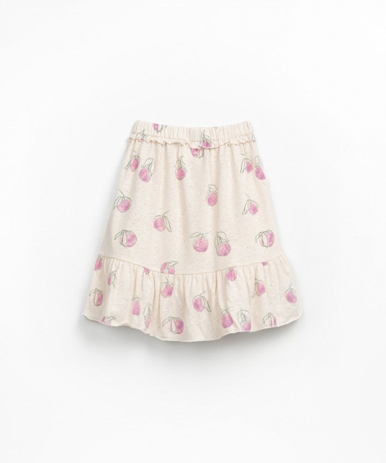 Saia de malha com estampado de laranjas