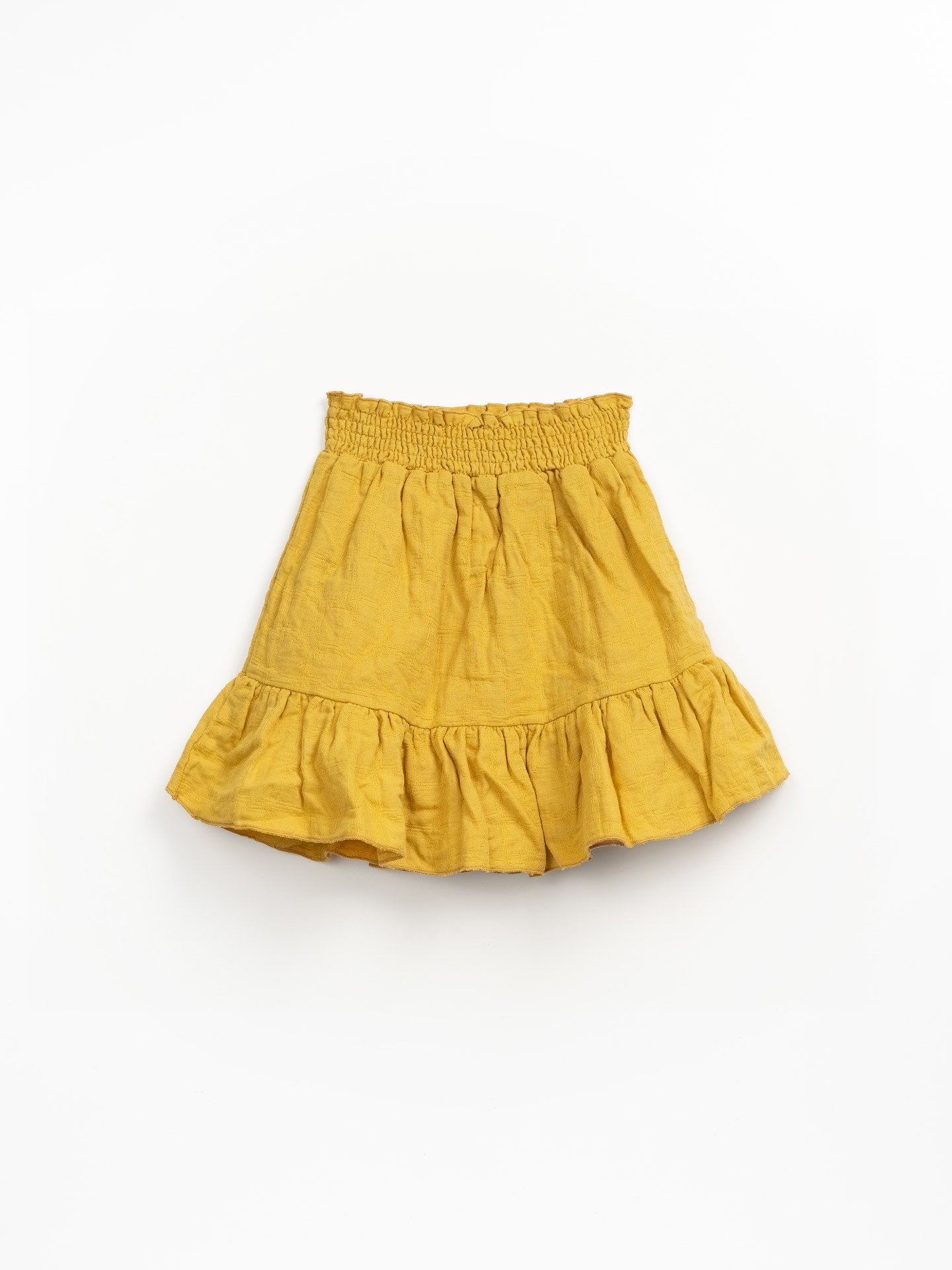 Falda de tejido con mezcla de algodón y lino