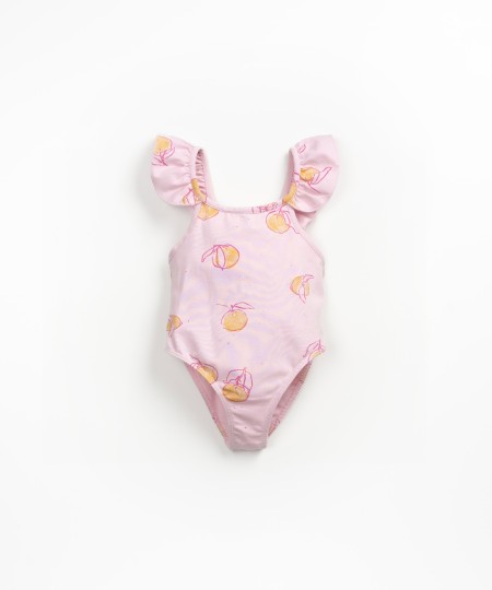 Fato de banho em algodão orgânico com folho na alça