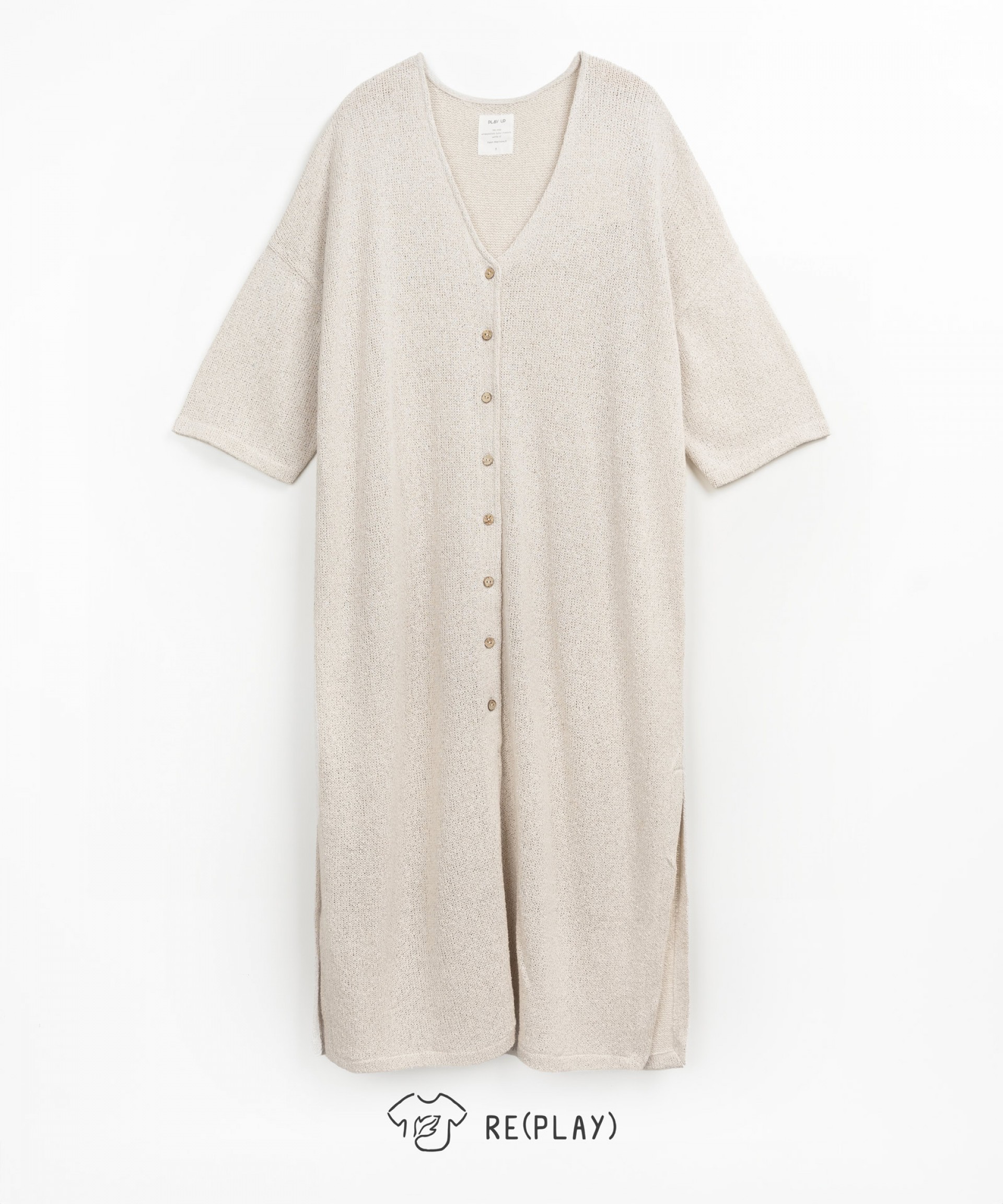 Knit jacket with V-neck