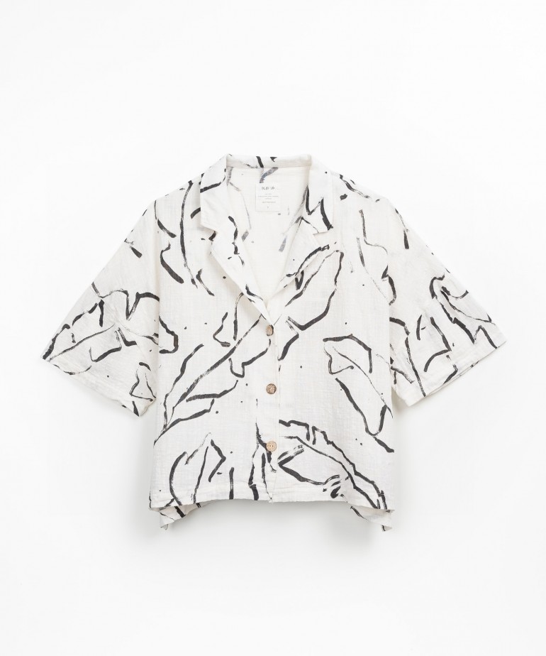 Shirt with abstract print in organic cotton