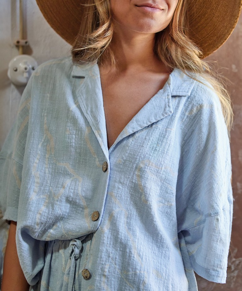 Shirt with abstract print in organic cotton