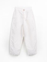 Linen trousers with frayed detail