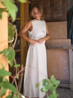 Fabric skirt in linen and organic cotton