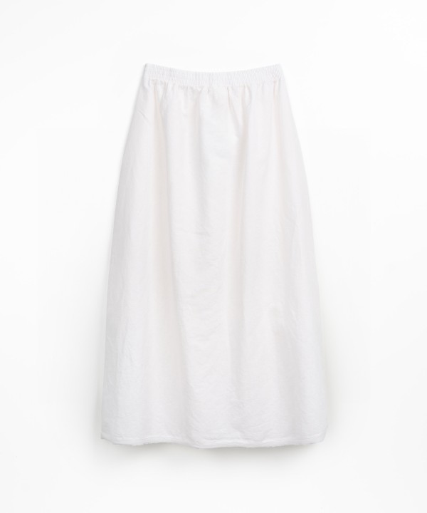 Fabric skirt in linen and organic cotton