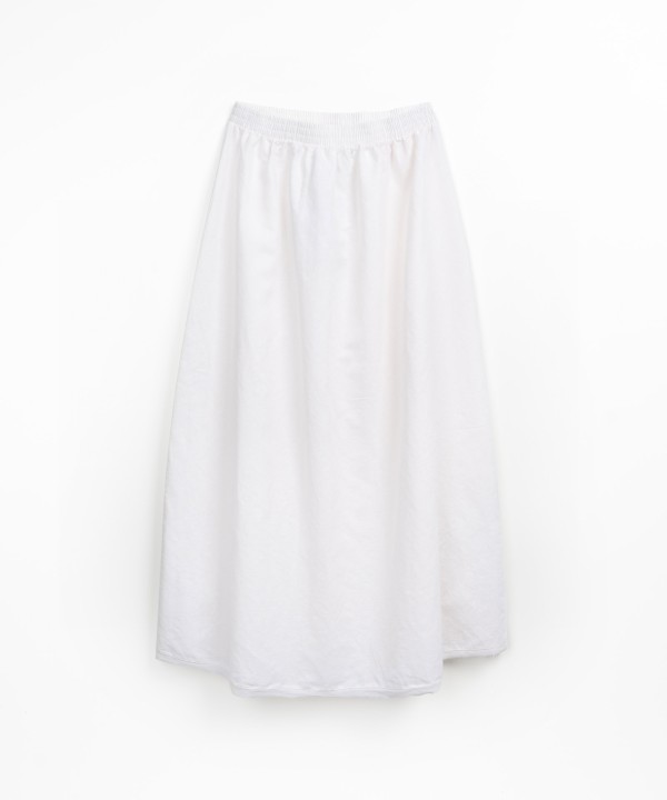 Fabric skirt in linen and organic cotton