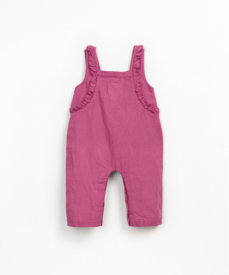 Tuta in tessuto con miscela di lino e cotone biologico