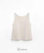 Jersey top with boat neckline