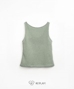 Knitted top with boat neckline