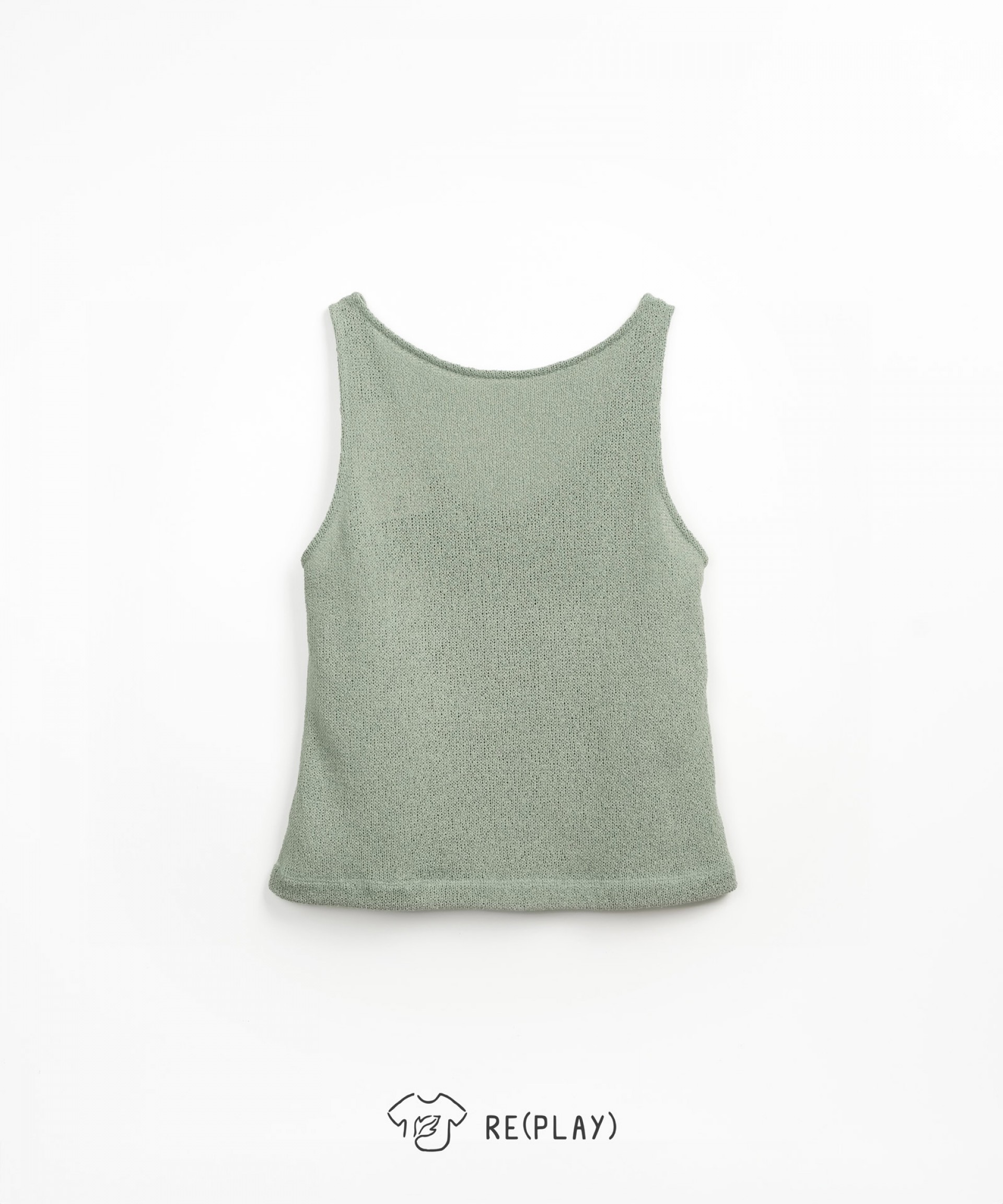 Knitted top with boat neckline