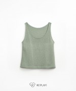 Knitted top with boat neckline