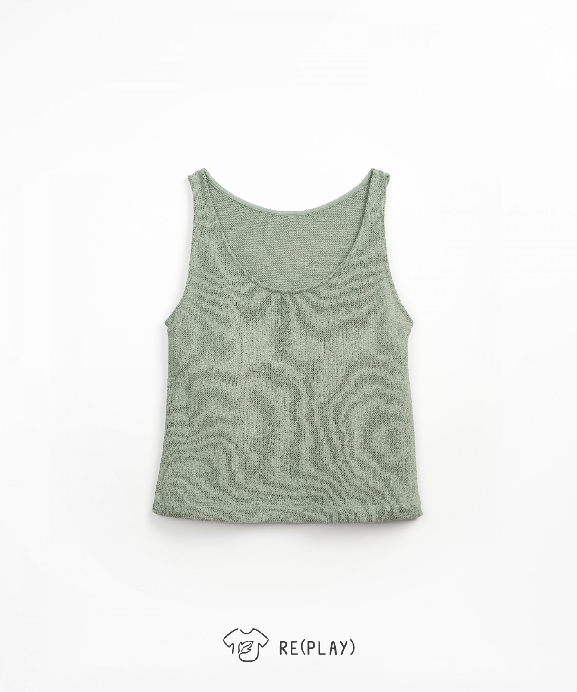 Knitted top with boat neckline
