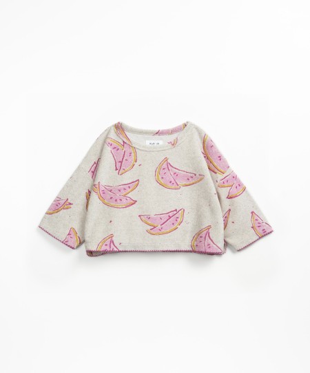 PRINTED PLUSH SWEATER - Image product