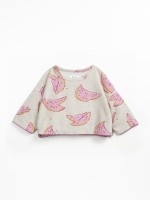 PRINTED PLUSH SWEATER PRINTED PLUSH SWEATER