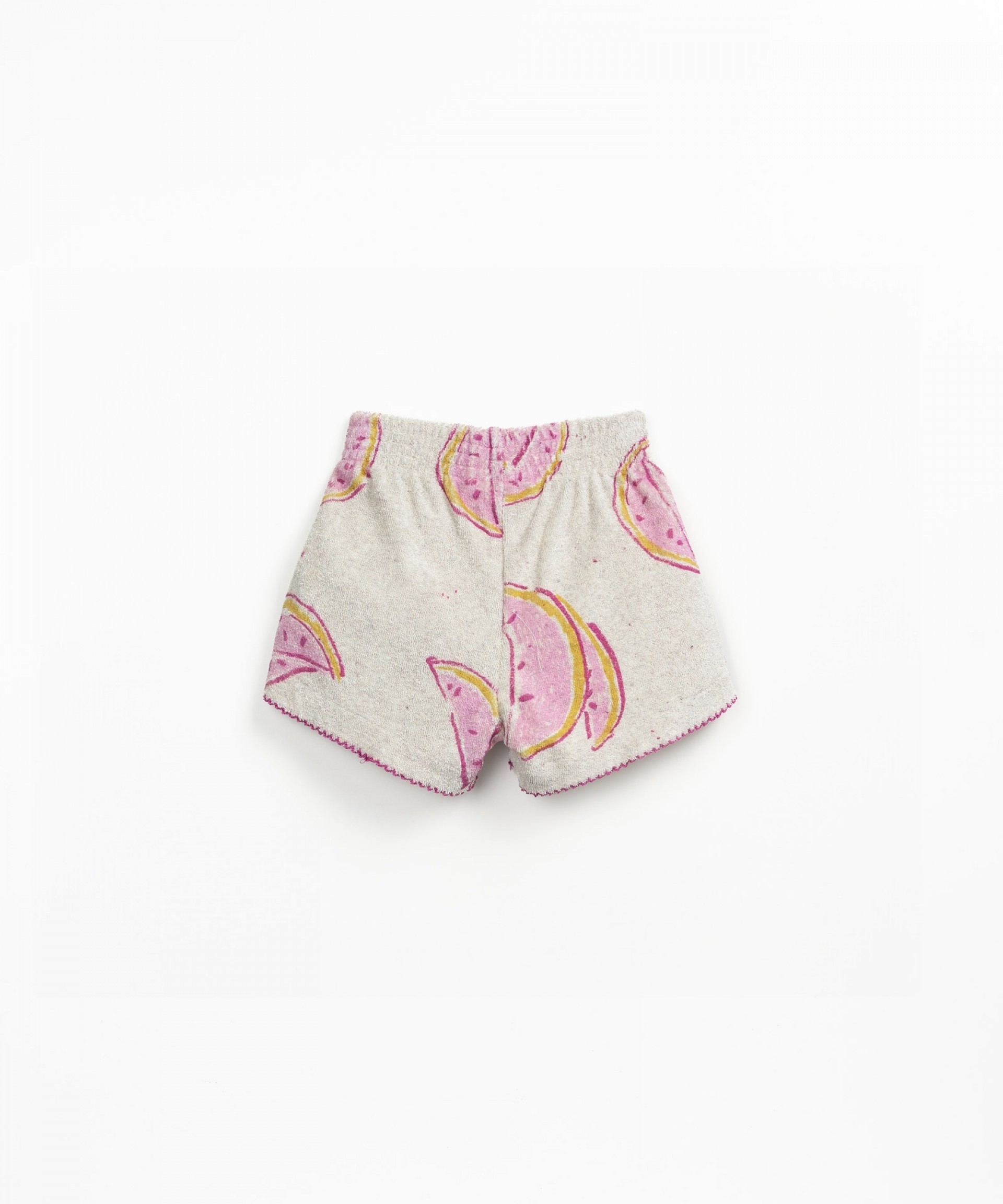 Plush knit shorts with print