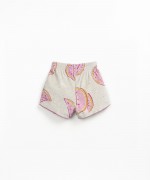 Plush knit shorts with print