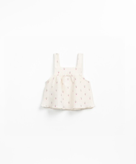 Top de alças com estampado de alcachofras