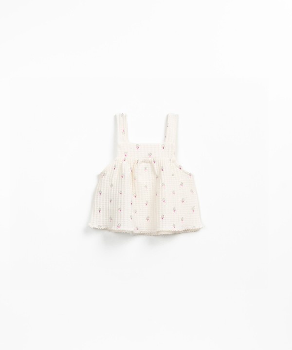 Top � bretelles avec imprim� artichauts