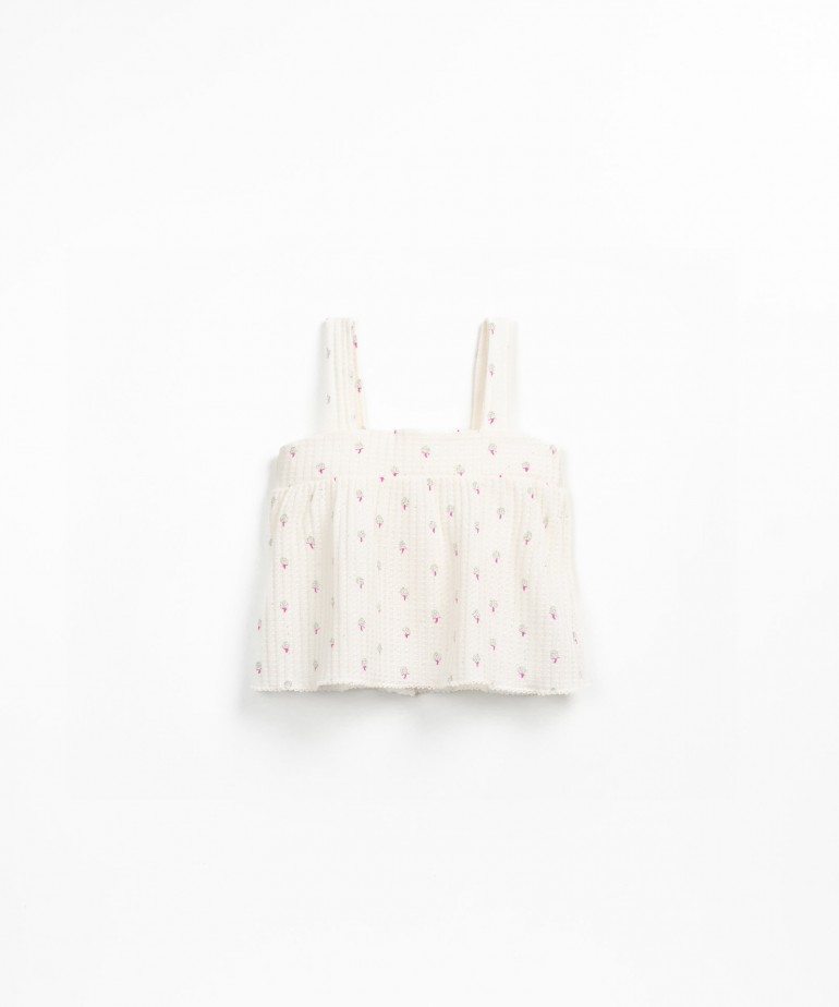 Textured jersey top with artichoke print