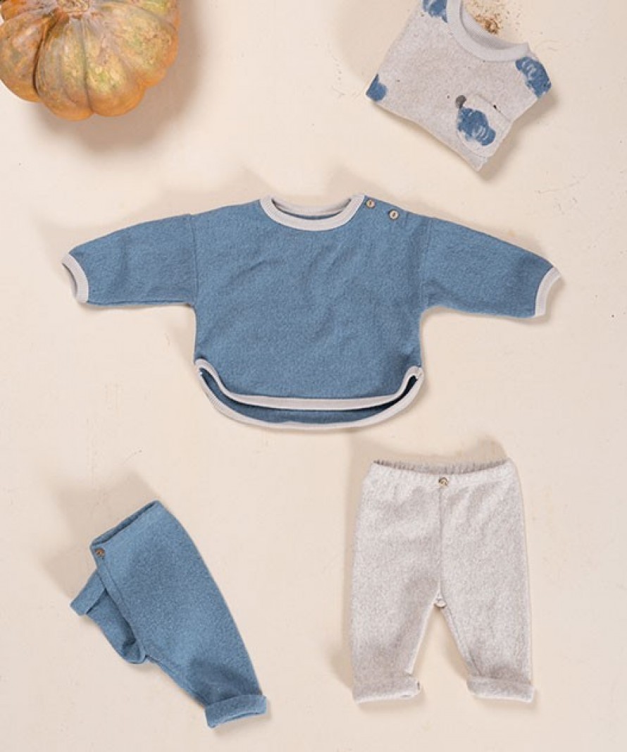 Jersey sweater in recycled fibers