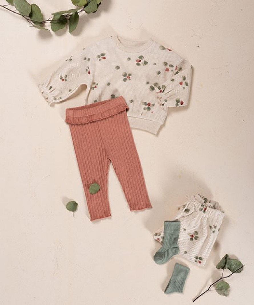 Leggings in a mixture of natural fibers and recycled fibers