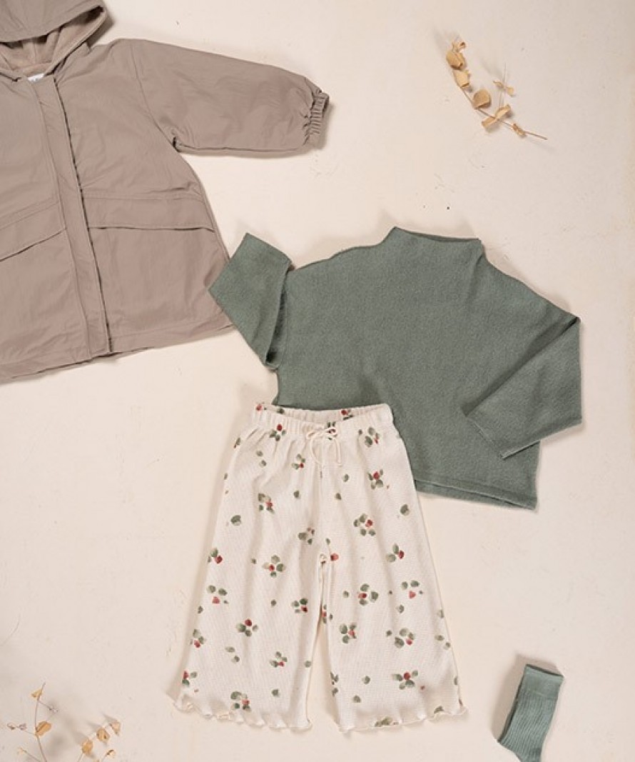 Interlock pants with decorative drawstring