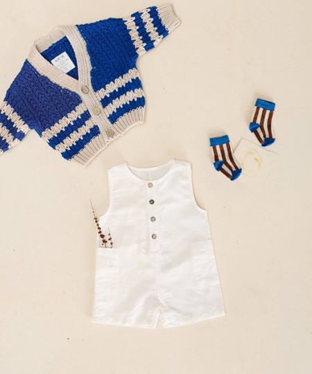 Jumpsuit in linen and organic cotton blend