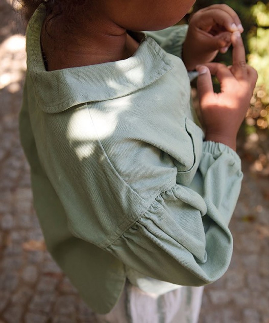 Casaco de sarja em algodo