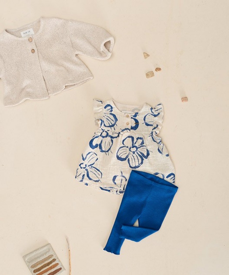 Tnica com estampado de flores