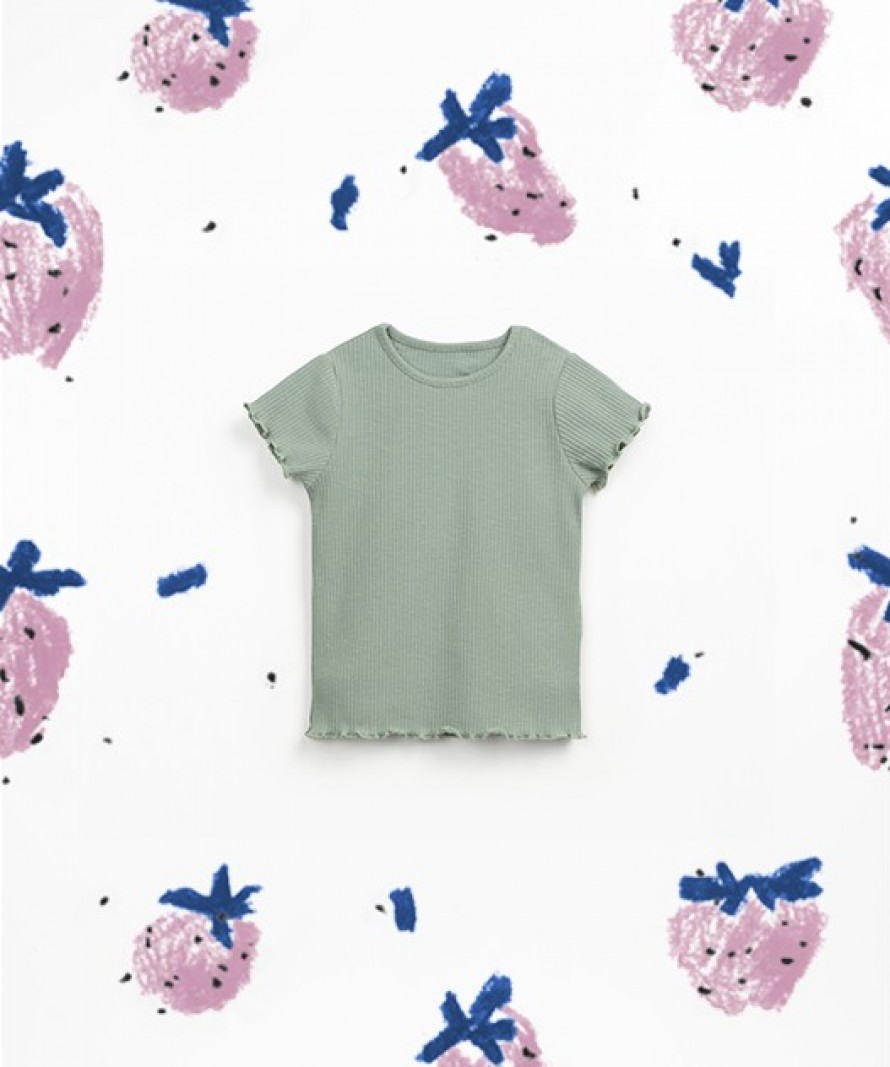 T-shirt de malha com nervuras