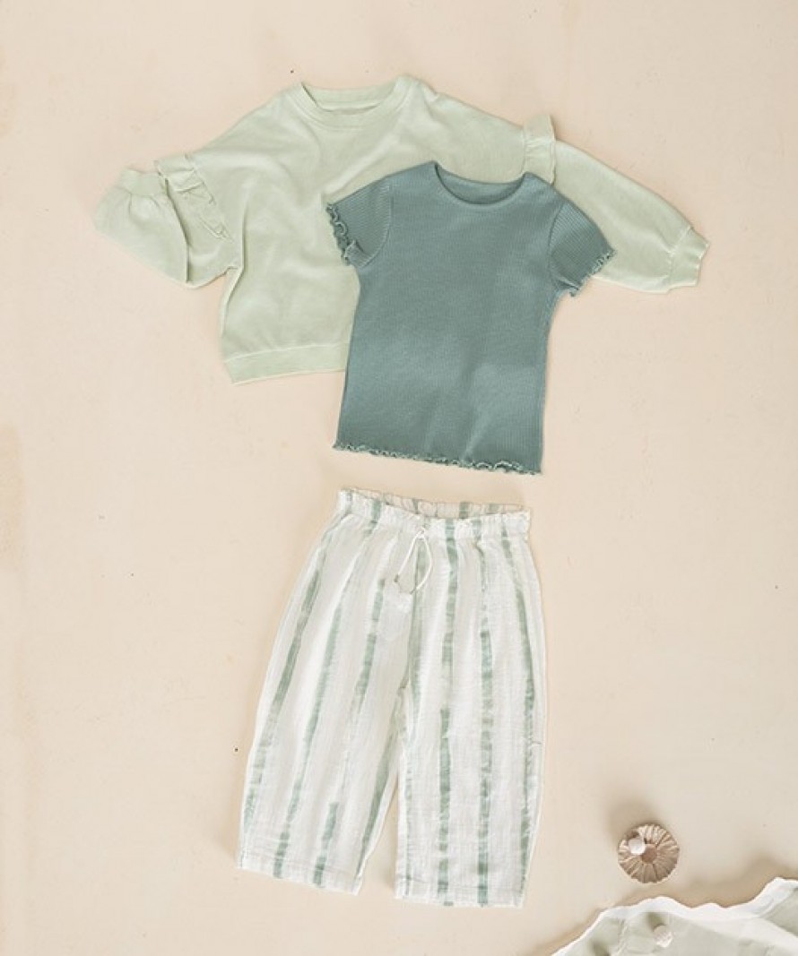 Pantalones de tela con cinturn elstico