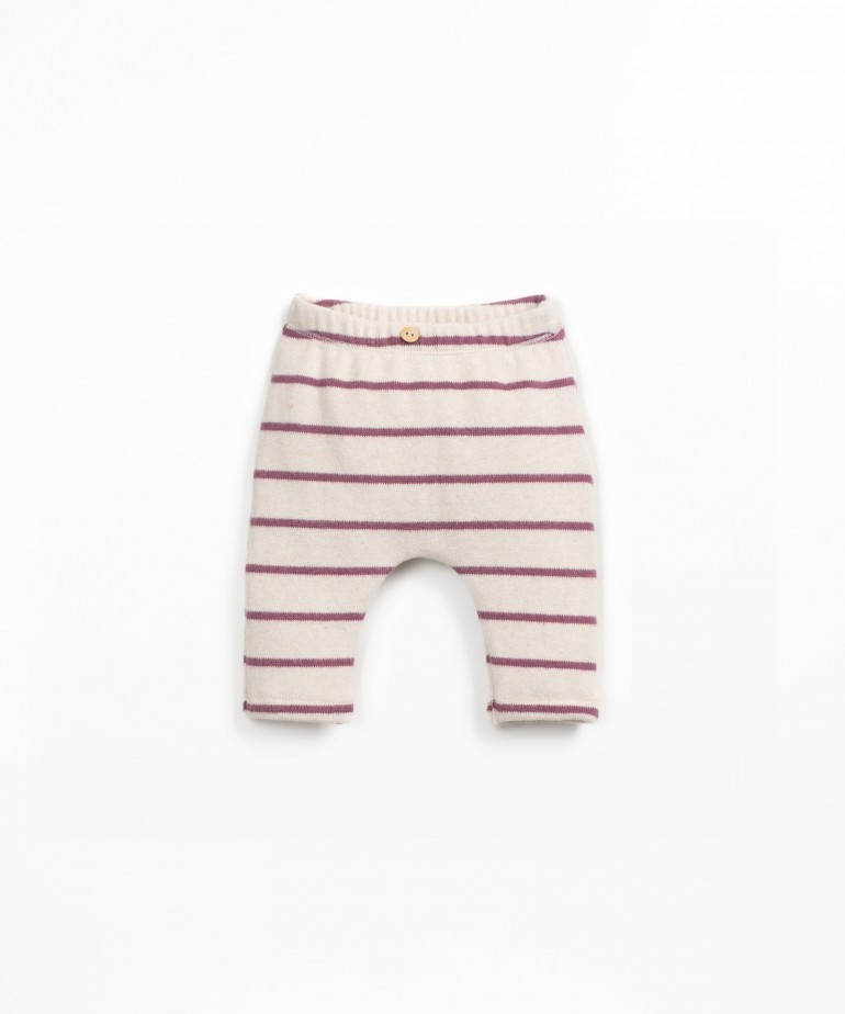 Leggings a righe con interno garzato