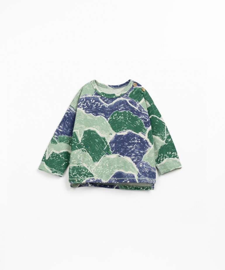 T-shirt in maglina con cotone biologico e cotone riciclato