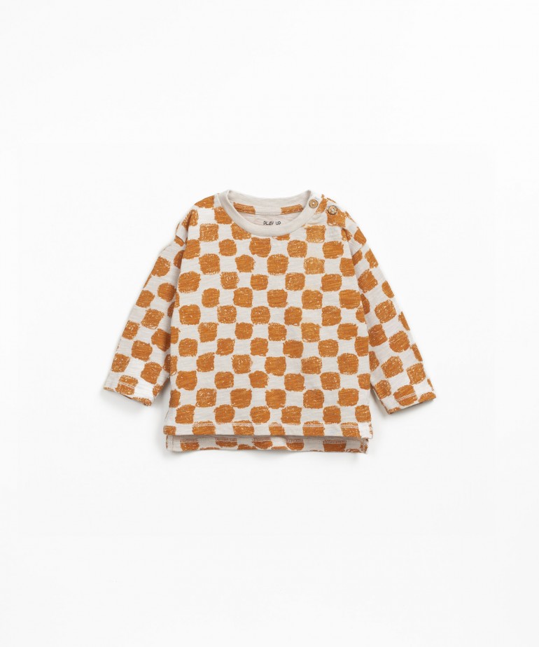 T-shirt in maglina con stampa di azulejos