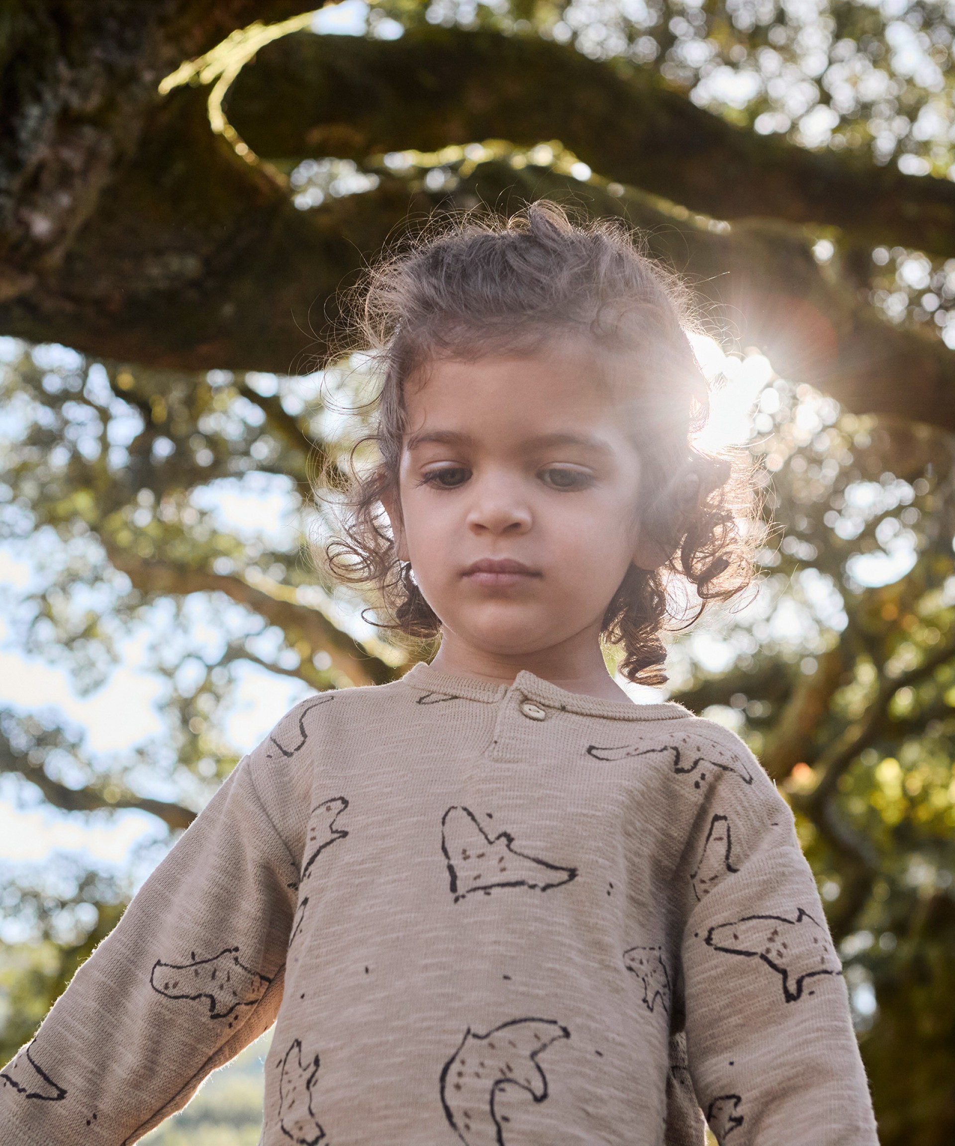 Jersey t-shirt with bird print