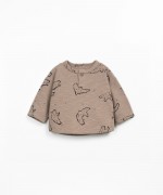 Jersey t-shirt with bird print