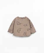 Jersey t-shirt with bird print