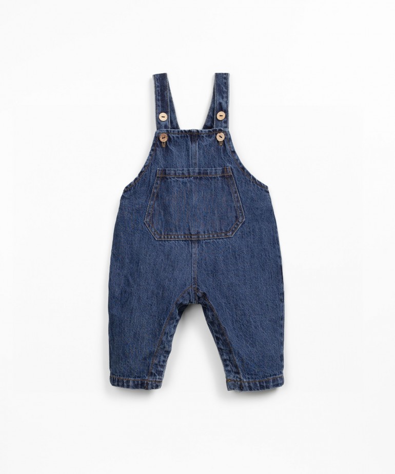 Salopette en denim avec poche frontale