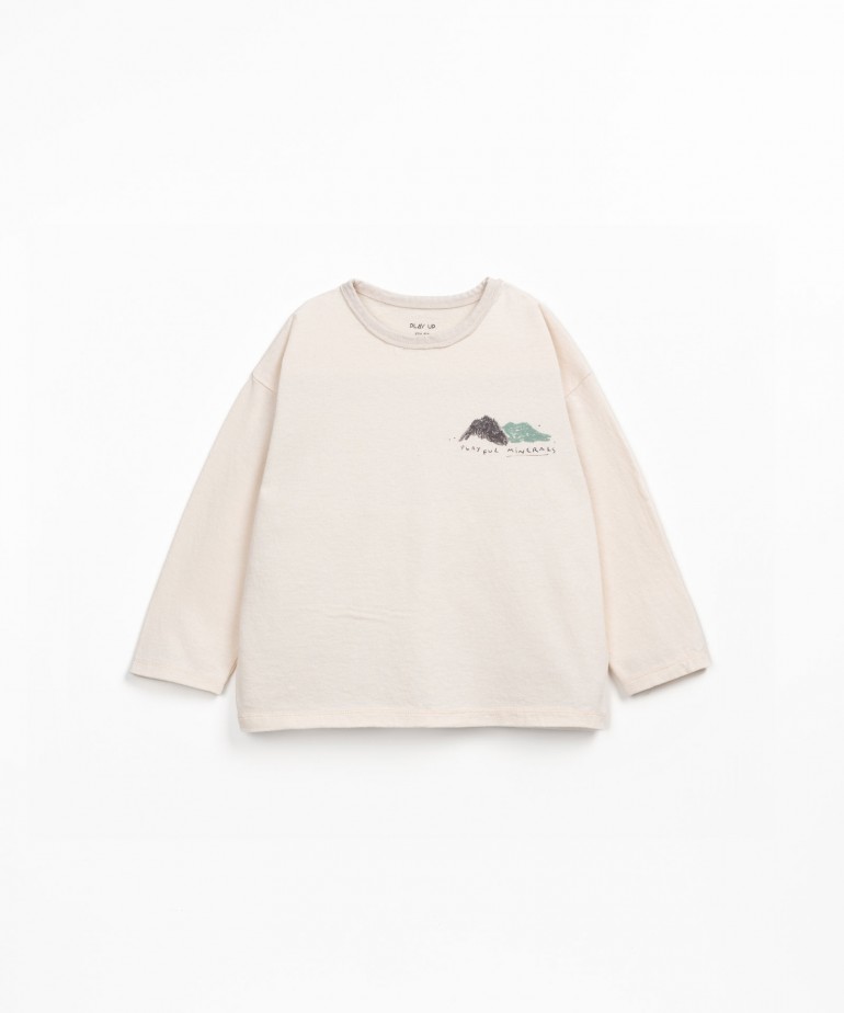 T-shirt in cotone biologico e cotone riciclato con stampa sul petto