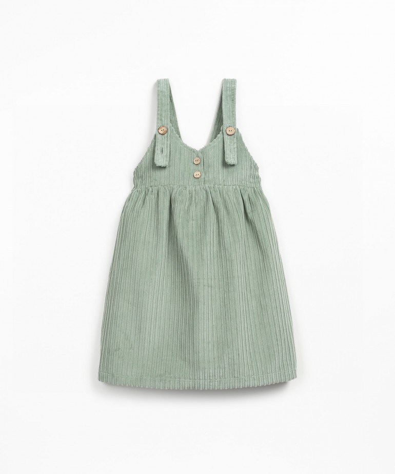 Corduroy dress with front opening